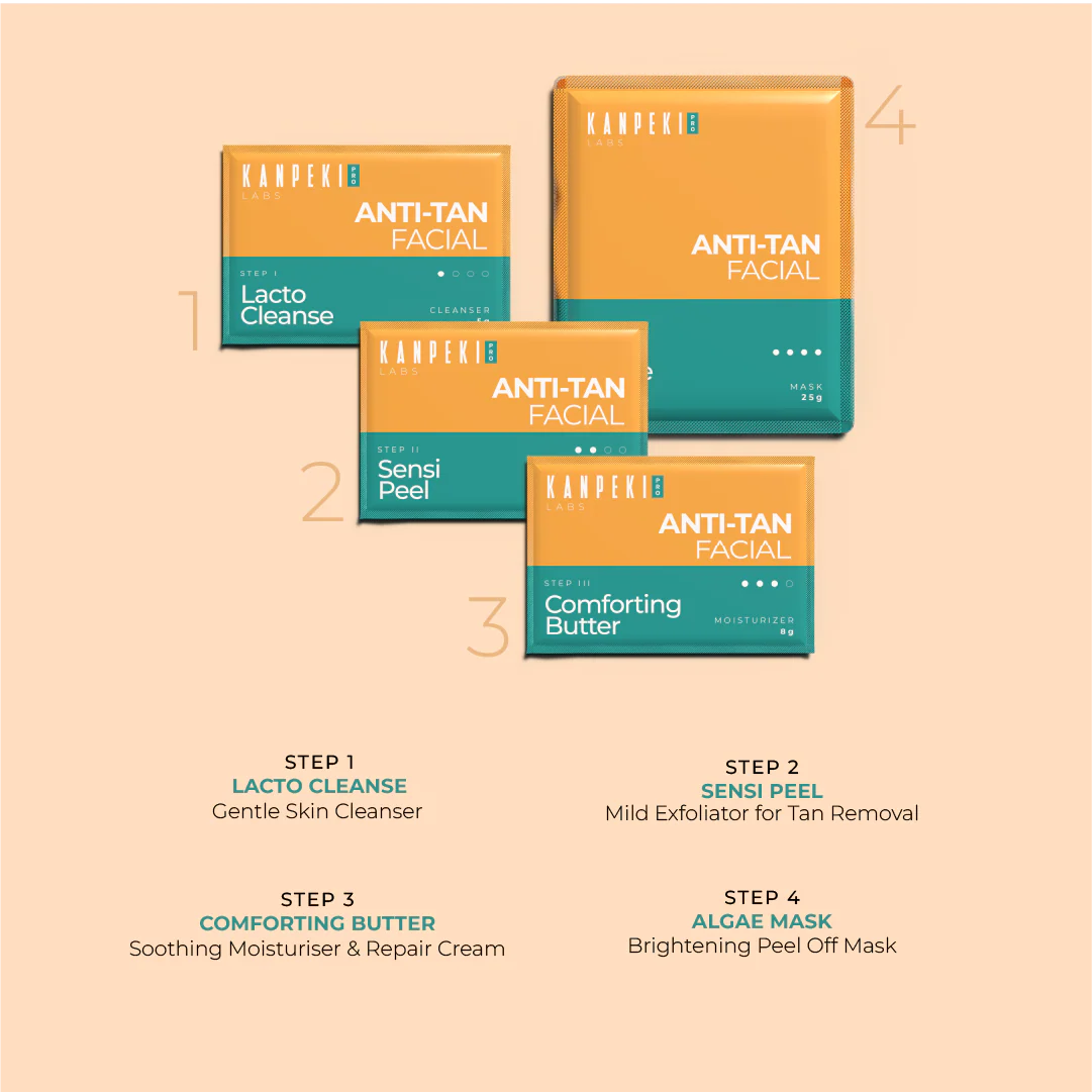 KANPEKI Anti-Tan Facial Ritual – 4 Step Skincare Ritual for Tan Removal & Radiance
