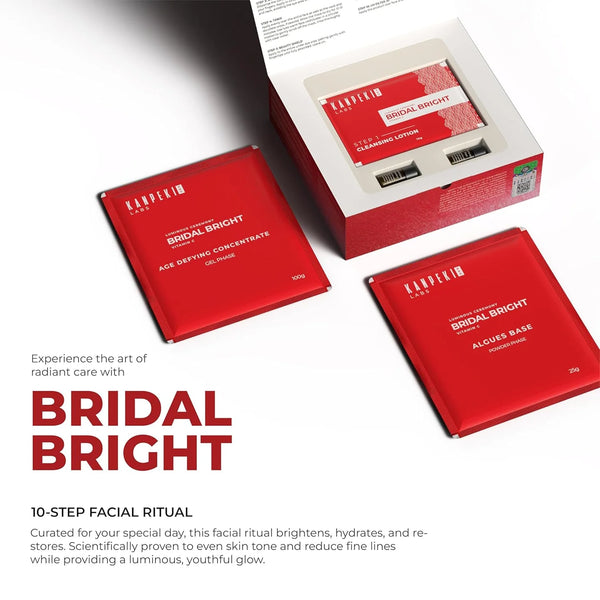 Kanpeki Bridal Bright 10 Steps Facial Kit With Oxygen & Living Water for Oxygenation, Hydration and Radiance - All Skin Type