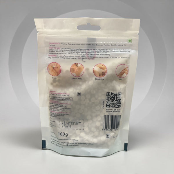 O3 Bean Wax 100gm | Hard Wax for Face & Body | Easy Melt Stripless Formula