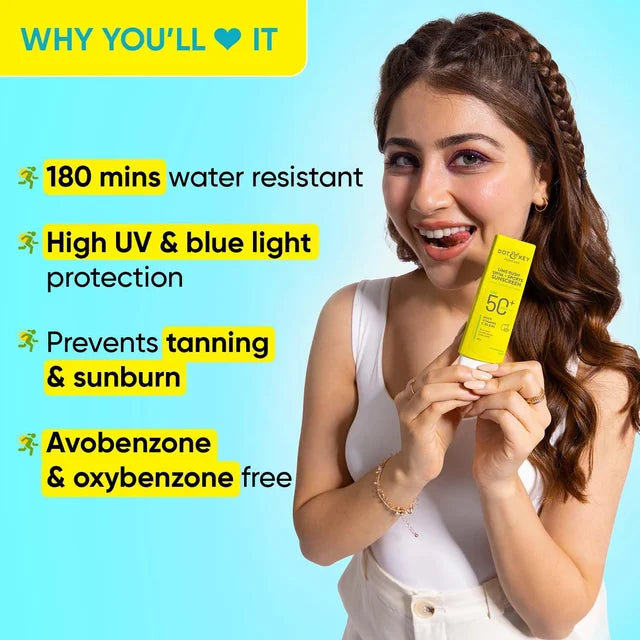 Dot & Key Lime Rush Swim + Sports Sunscreen SPF 50 PA++++ 50g| Water-Resistant 180 Mins | Sweatproof, Lightweight & Non-Greasy | Broad-Spectrum Protection