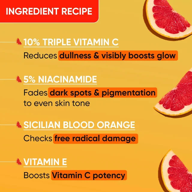 Dot & Key 10% Vitamin C + E Super Bright Face Serum | 5% Niacinamide Serum | Vitamin C Serum with Blood Orange & Pumpkin | Glow your skin | Reduce Dullness | Brighten & Hydrate Your Skin | For All Skin Types | 30ml