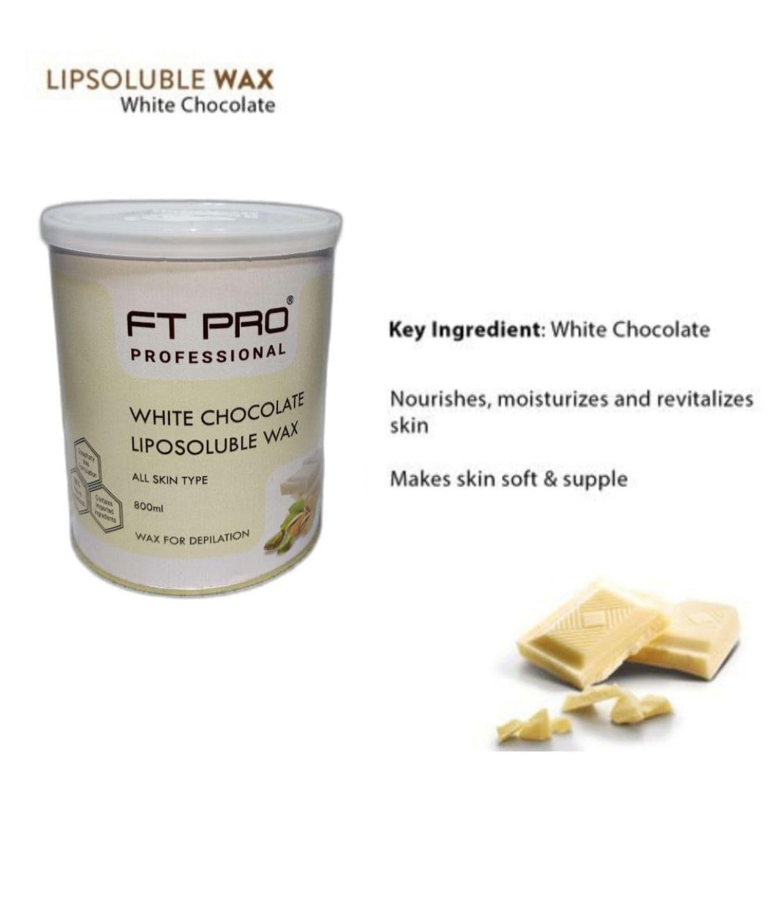FT PROFESSIONAL White Chocolate Liposoluble Wax - Hair Removal Waxing