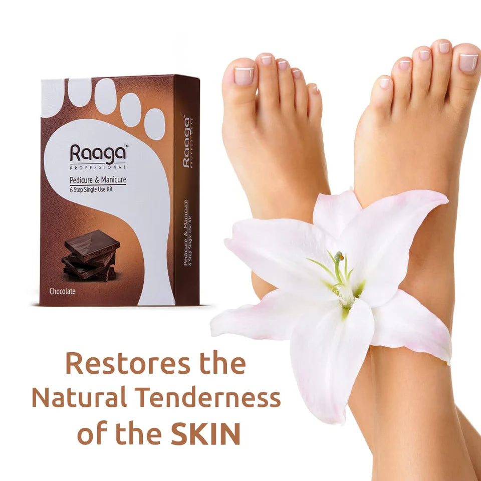 Raaga Professional Chocolate Pedicure and Manicure 6 Step Single Use Kit