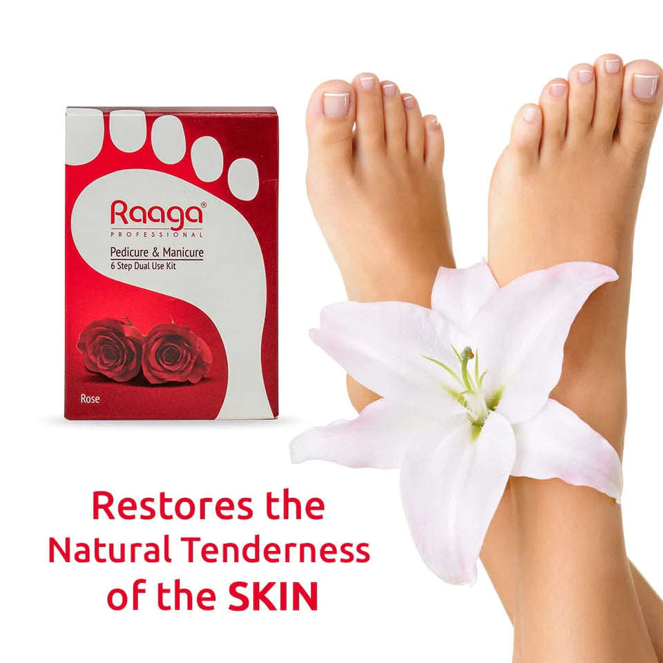Raaga Professional Rose Pedicure & Manicure 6 Step Single Use Kit