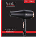 Scarlet Line Professional 3500+ Hot and Cold, Infrared Ionic Blow Hair Dryer Machine 2400 Watts - Black